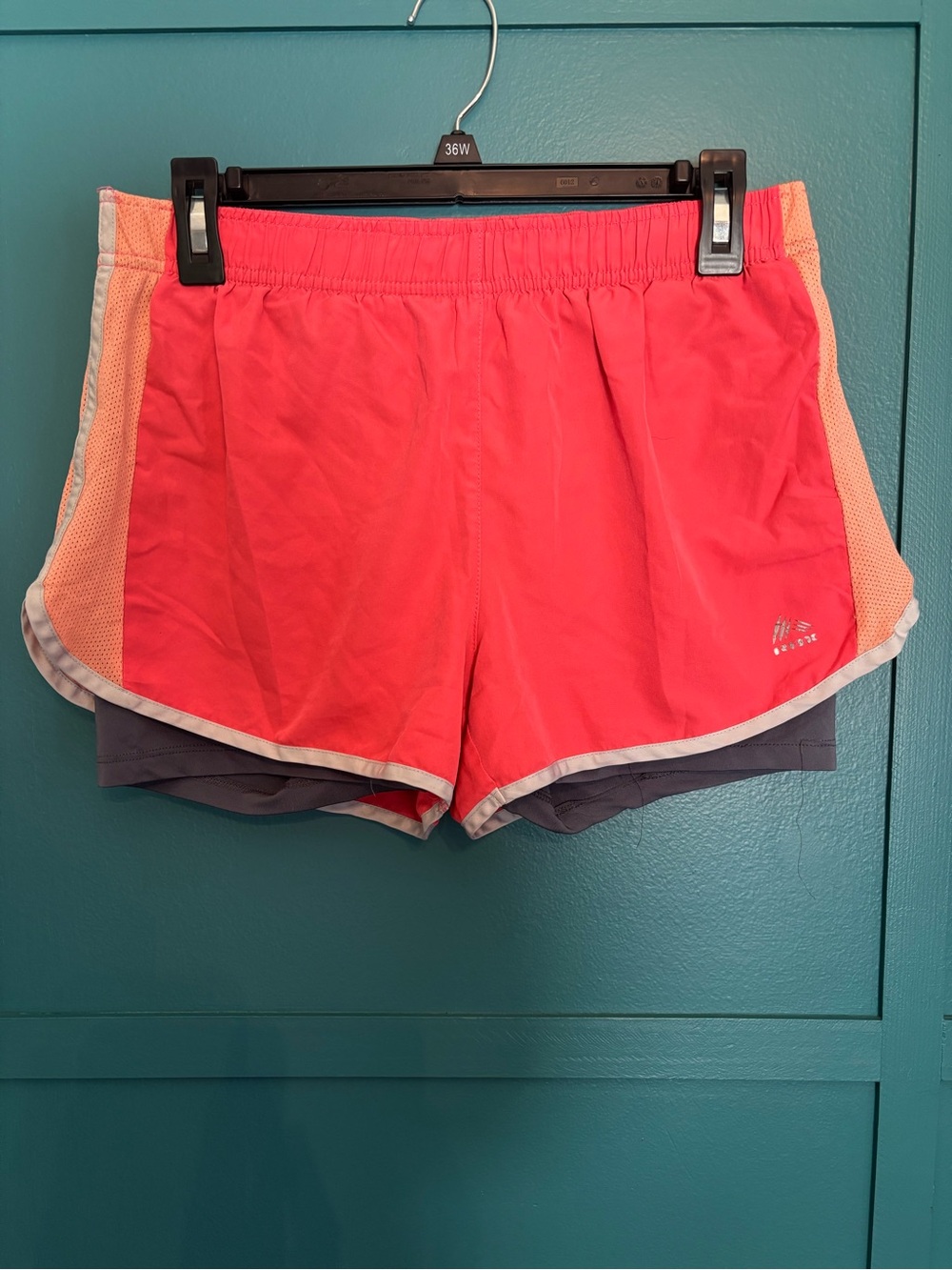 RBX Coral Athletic Layered Running Shorts with Gray Liner 29” Waist